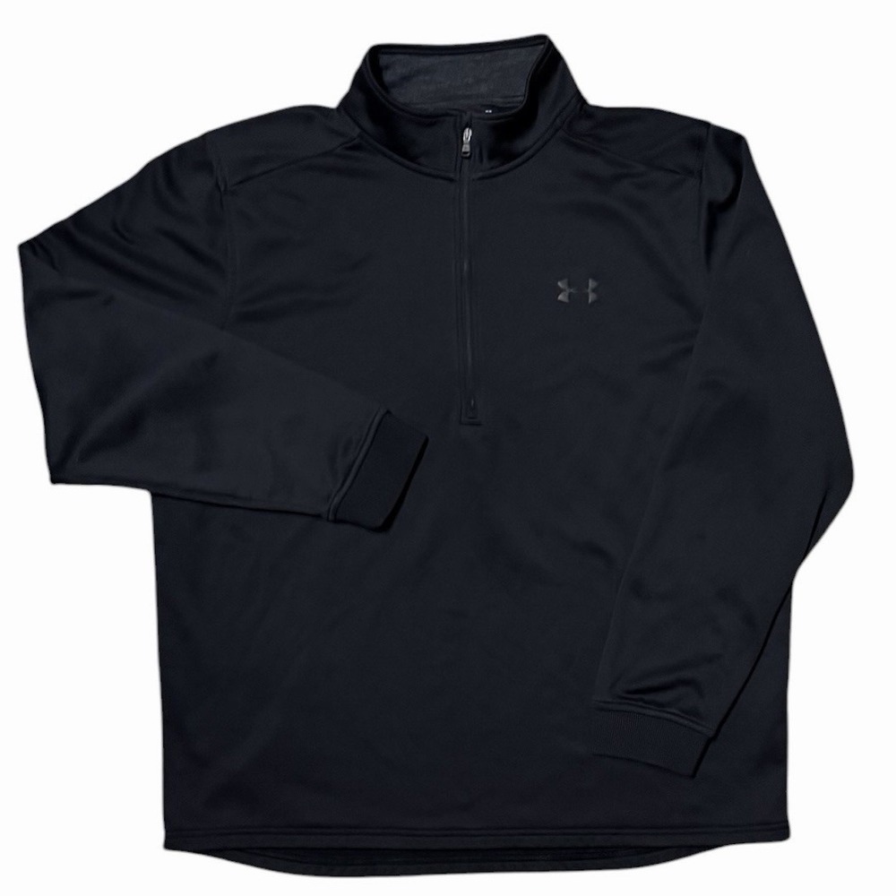 Under Armour‎ ColdGear Mens XL Black Quarter Zip Pullover Loose Fit 1320745
